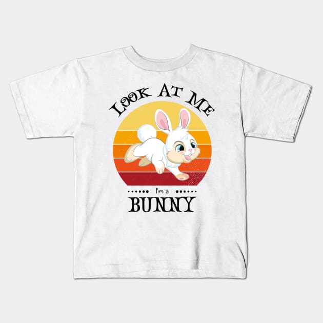 Funny Halloween Retro Vintage Bunny Kids T-Shirt by Art master